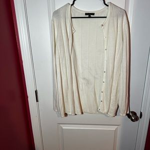 Carolyn Taylor Long Sleeve White Sweater Cardigan
